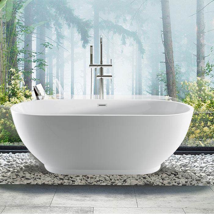 Radcliff 67'' AC Freestanding Tub WH,w/Internal Drain-OF BN