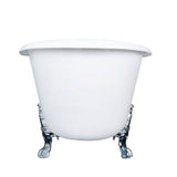 Markus 66'' CI Dbl Slipper Tub, White,7'' Deck Holes, BL Feet