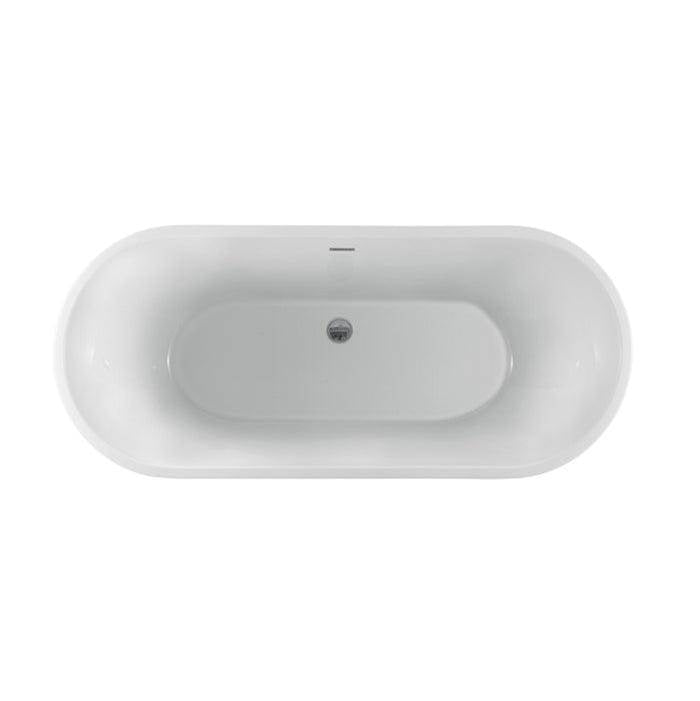 Radcliff 67'' AC Freestanding Tub WH,w/Internal Drain-OF BN