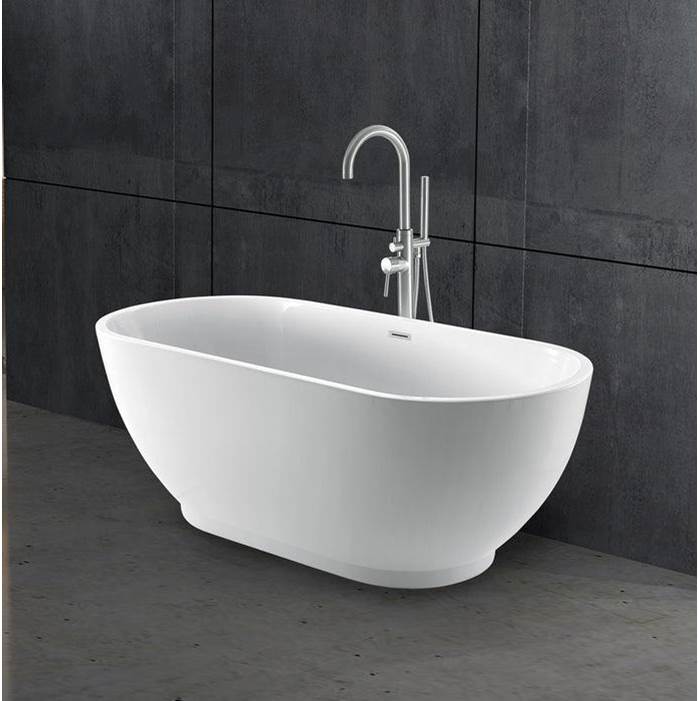 Radcliff 67'' AC Freestanding Tub WH,w/Internal Drain-OF BN
