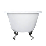 Aristo Cast Iron Roll Top WH 55'', 7'' Holes, Black Feet