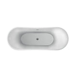 Nyx 72'' AC Freestanding Tub White,w/Internal Drain-OF BN
