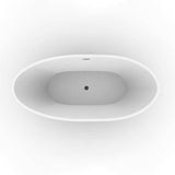 Nessa 67'' Acrylic Freestanding Tub WH, w/Internal Drain, BN