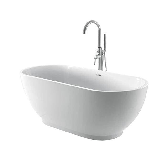 Radcliff 67'' AC Freestanding Tub WH,w/Internal Drain-OF BN