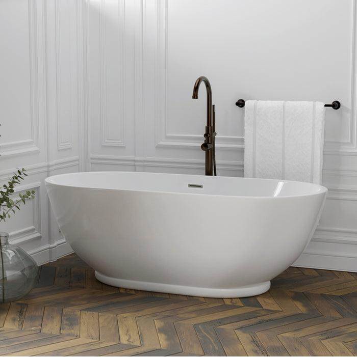 Radcliff 67'' AC Freestanding Tub WH,w/Internal Drain-OF BN