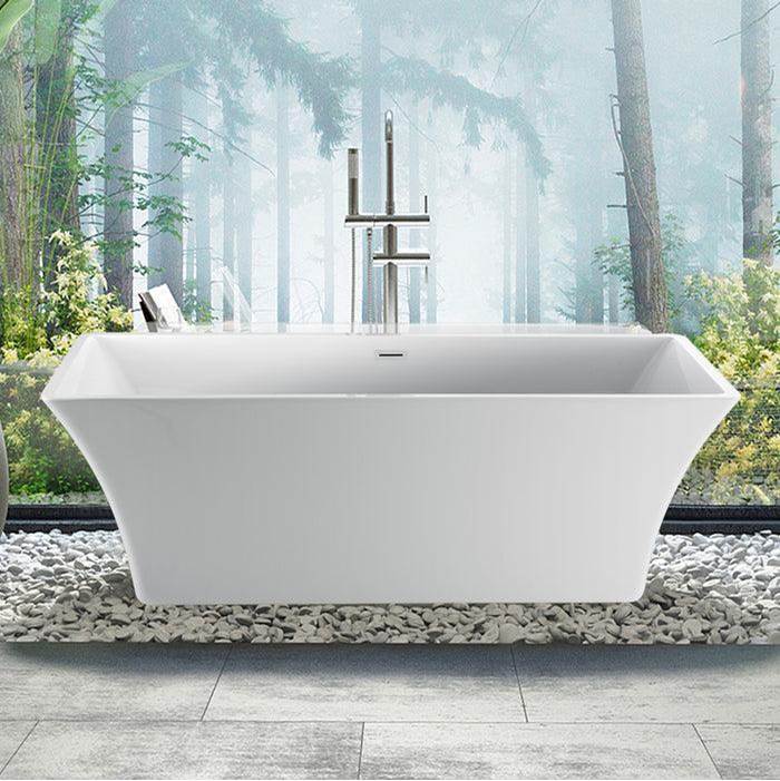 Tara 60'' AC Freestanding Tub White,w/Internal Drain-OF BN