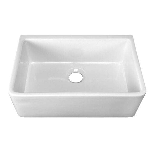 Barclay - Delia 30'' Apron Front Sink Center Drain, WH - White