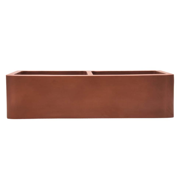 Barclay - Port 35'' Hammered Dbl Bowl Apron FrontCopper Sink-AC - Antique Copper