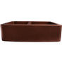 Barclay - Perla 33'' Offset Dbl Bowl Apron FrontCop Sink,Sml Bwl L-AC - Antique Copper
