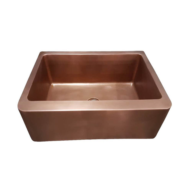 Barclay - Austin 25'' Smooth Copper Apron Front Sink-SAC - Smooth Antique Copper