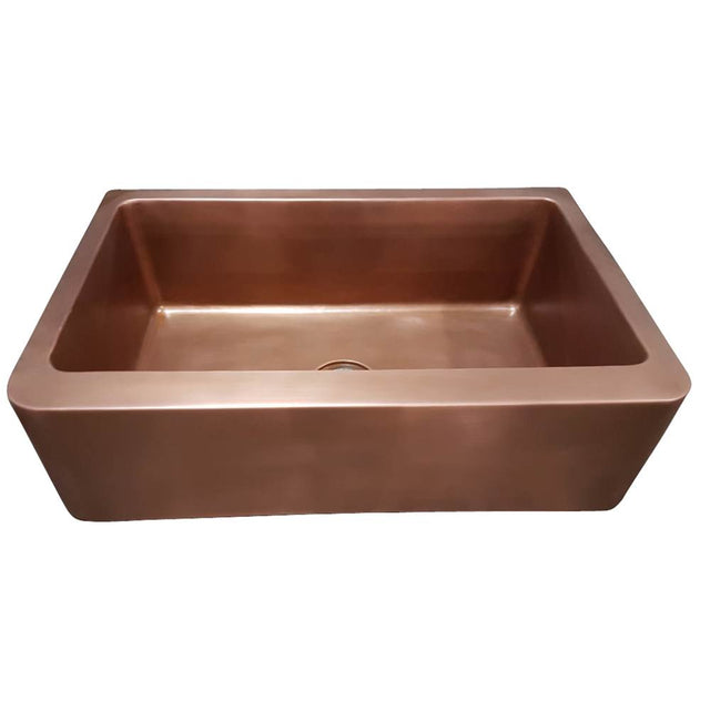Barclay - Austin 30'' Smooth Copper Apron Front Sink-SAC - Smooth Antique Copper