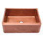 Barclay - Barroca 33'' Copper Apron Front Sink w Ham Exterior, Smooth Int-AC - Antique Copper