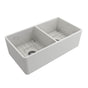 Barclay - Langley 33'' Dbl Bwl Fireclay Apron FrontKitchen Sink-White - White