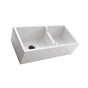 Barclay - Maura 36'' Double Bowl Low- Divide Apron Front Sink, White - White