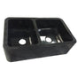 Barclay - Aubrey 33'' Polished Granite Offset Dbl Bwl FarmerSink GPBL - Polished Black