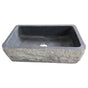 Barclay - Birgitta30'' Granite Single Bw FarmerSink Chiseled Frnt GPBL - Polished Black