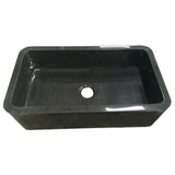 Barclay - Acantha 36'' Polished Granite Single Bowl Apron Front Sink, GPBL - Polished Black