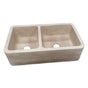 Barclay - Dryden 36'' Offset Double Bowl Apron Front Sink, MPGA - Polished Marble