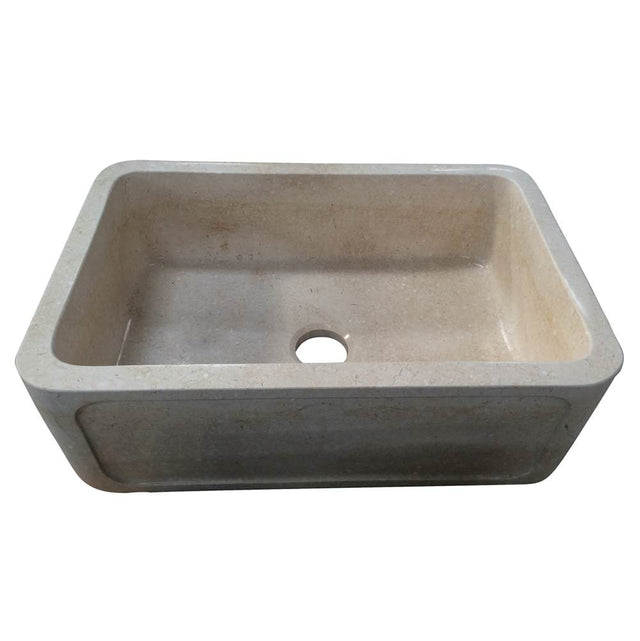Barclay - Chardonnay 30'' Marble Single Bwl Apron Front Sink, MPGA - Polished Marble