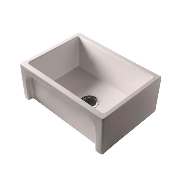 Barclay - Carmon 24'' Single Bowl Fire Clay Apron Front Sink, Bisque - Bisque