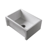 Barclay - Carmon 24'' Single Bowl Fire Clay Apron Front Sink, White - White