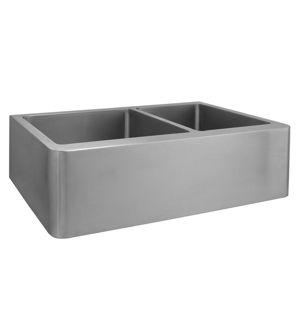 Barclay - Crowley 36'' Stainless Steel 60/40 Dbl Bowl Apron Front Sink - Stainless Steel