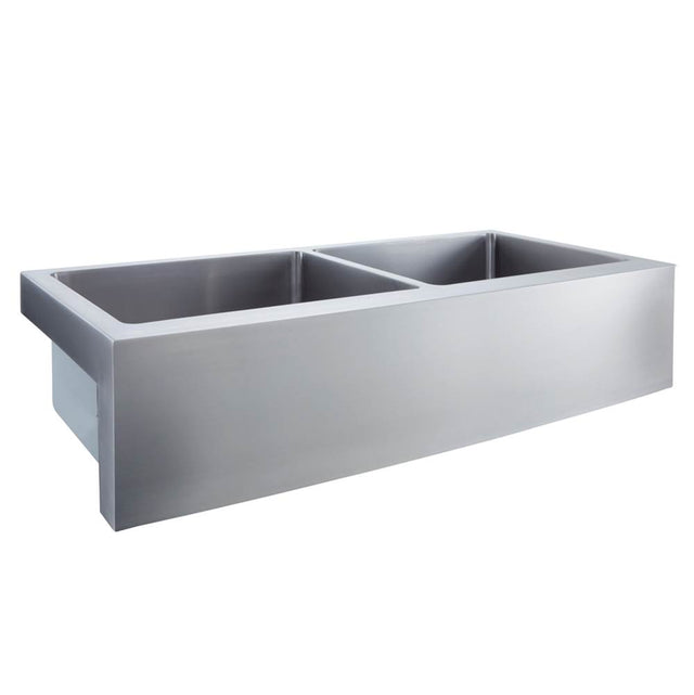 Barclay - Dixon 39'' Stainless Steel Dbl Bowl Curved Apron Front Sink - Stainless Steel