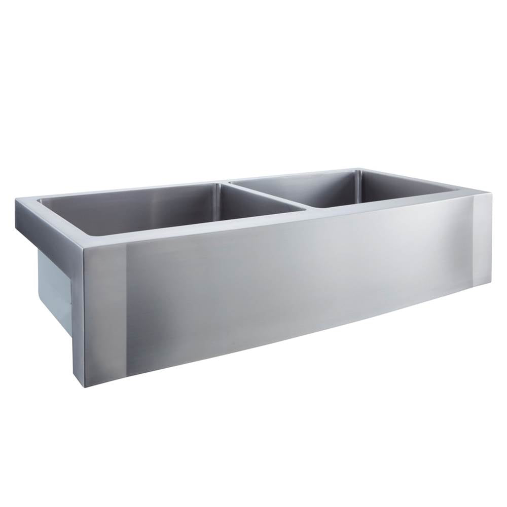 Barclay - Dominic 42'' Stainless Steel Dbl Bowl Bevelled Apron Front Sink - Stainless Steel