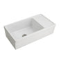 Barclay - Inez 36'' Single Bowl Fireclay Apron Front Sink w Drainboard-WH - White