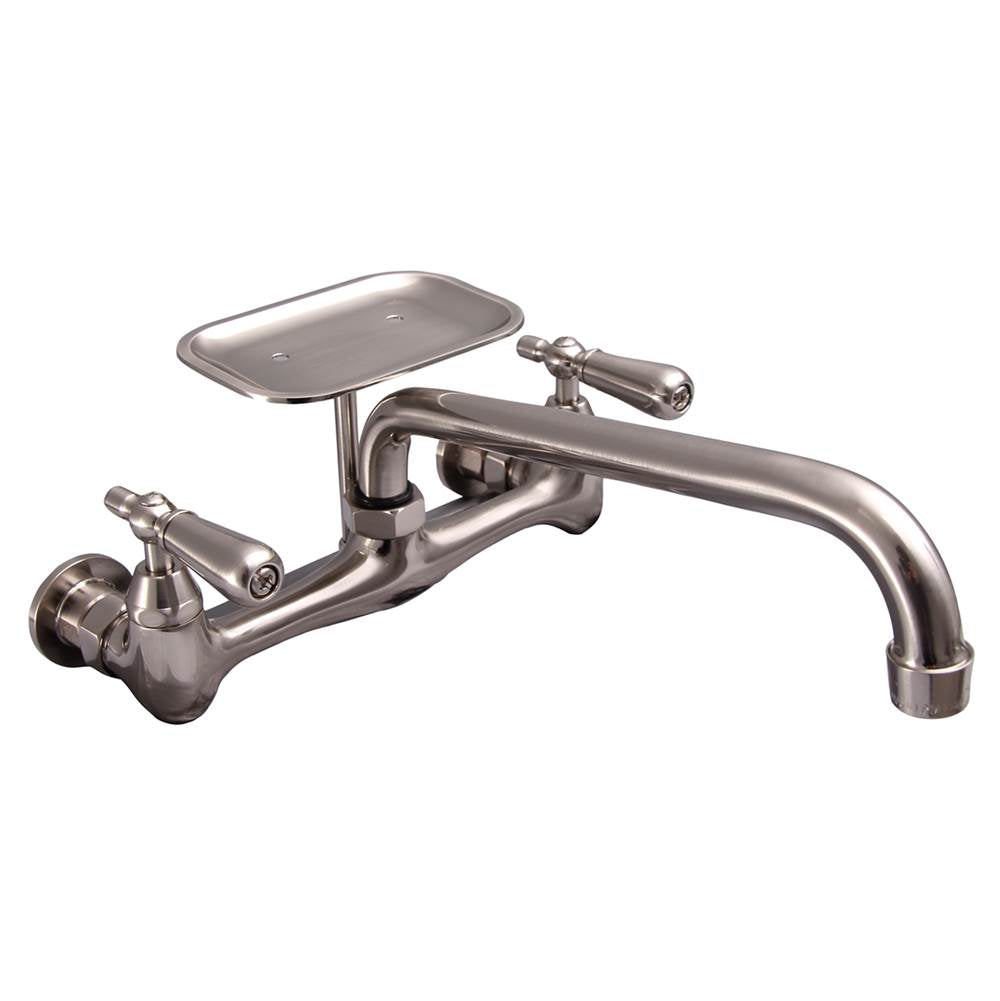 Barclay - Dollie Wall Mount, Dish Soap 10'' Spout w/ceramic Disc, BN - Brushed Nickel