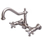 Barclay - Kate Gooseneck Spout w/Cross Handles w/ceramic Disc, BN - Brushed Nickel