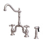 Barclay - Carlton Kitchen Bridge Faucet Sidespray & Metal Cross Hdl,BN - Brushed Nickel