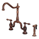 Barclay - Carlton Kitchen Bridge Faucet Sidespray &Metal Lever Hdl,ORB - Oil Rubbed Bronze
