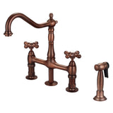 Barclay - Emral Kitchen Bridge Faucet Sidespray &Metal Cross Hdl,ORB - Oil Rubbed Bronze