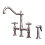 Barclay - Emral Kitchen Bridge Faucet Sidespray & Metal Cross Hdl,BN - Brushed Nickel