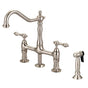 Barclay - Emral Kitchen Bridge Faucet Sidespray & Metal Lever Hdl,BN - Brushed Nickel