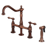 Barclay - Emral Kitchen Bridge Faucet Sidespray & Metal Lver Hdl,ORB - Oil Rubbed Bronze