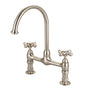 Barclay - Harding Kitchen Bridge Faucet Metal Cross Handles,BN - Brushed Nickel