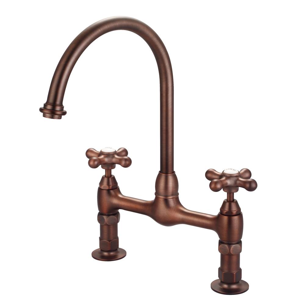 Barclay - Harding Kitchen Bridge Faucet Metal Cross Handles,ORB - Oil Rubbed Bronze