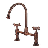 Barclay - Harding Kitchen Bridge Faucet Metal Cross Handles,ORB - Oil Rubbed Bronze