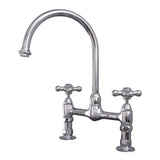 Barclay - Harding Kitchen Bridge Faucet Metal Cross Handles,CP - Polished Chrome