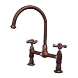 Barclay - Harding Kitchen Bridge Faucet Metal Cross Handles,ORB - Oil Rubbed Bronze