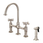 Barclay - Harding Kitchen Bridge Faucet Sidespray & Metal Cross Hdl,BN - Brushed Nickel
