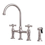 Barclay - Harding Kitchen Bridge Faucet Sidespray & Metal Cross Hdl,BN - Brushed Nickel