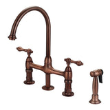 Barclay - Harding Kitchen Bridge Faucet Sidespray & Metal Lver Hdl,ORB - Oil Rubbed Bronze