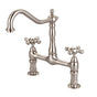 Barclay - Guthrie Kitchen Bridge Faucet Metal Cross Handles, BN - Brushed Nickel