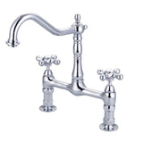 Barclay - Guthrie Kitchen Bridge Faucet Metal Cross Handles, CP - Polished Chrome