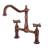 Barclay - Guthrie Kitchen Bridge Faucet Metal Cross Handles, ORB - Oil Rubbed Bronze