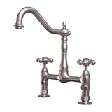 Barclay - Guthrie Kitchen Bridge Faucet Metal Cross Handles, BN - Brushed Nickel