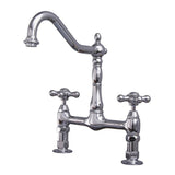 Barclay - Guthrie Kitchen Bridge Faucet Metal Cross Handles, CP - Polished Chrome